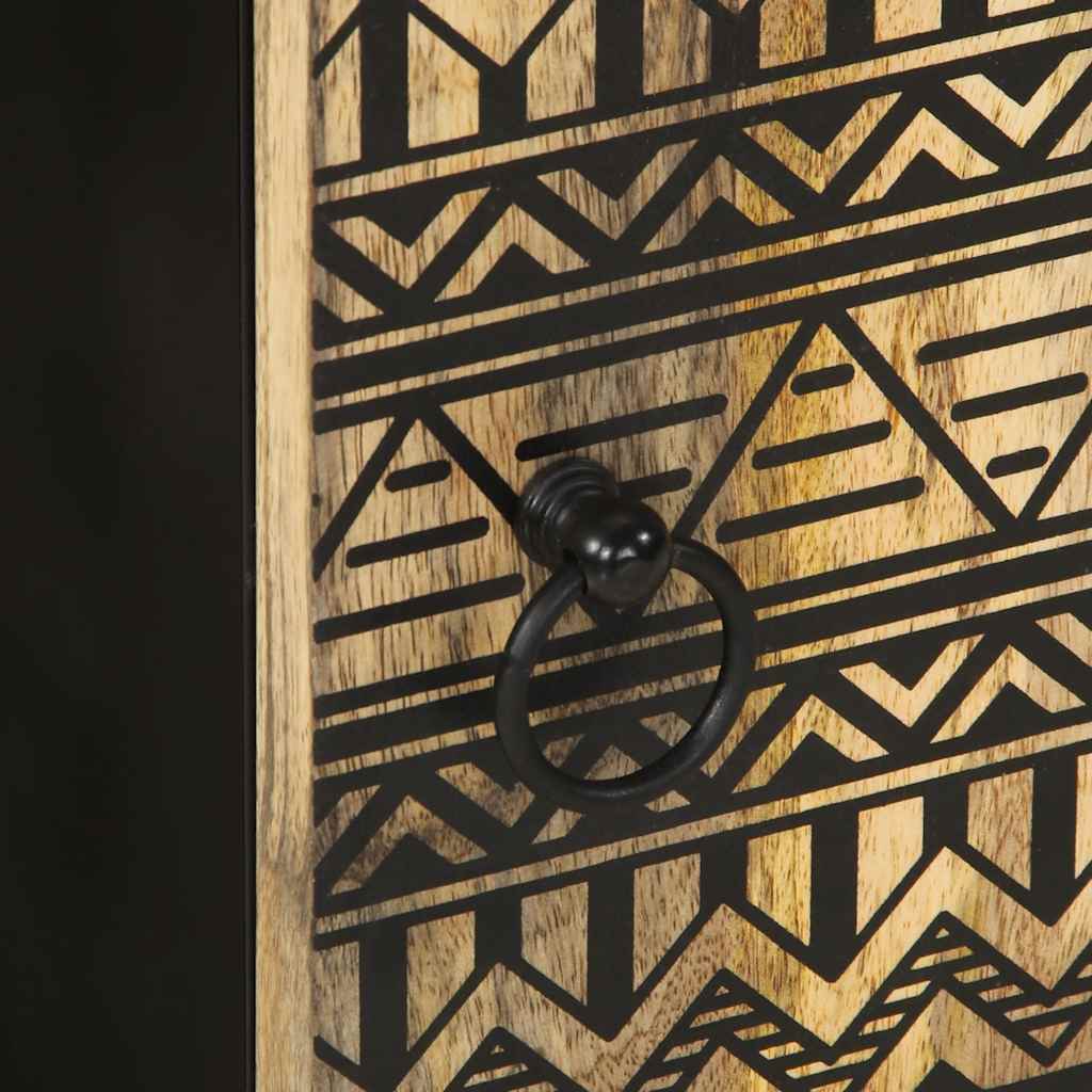 vidaXL Bathroom Hanging Cabinet Black 38x33.5x48 cm Solid Wood Mango