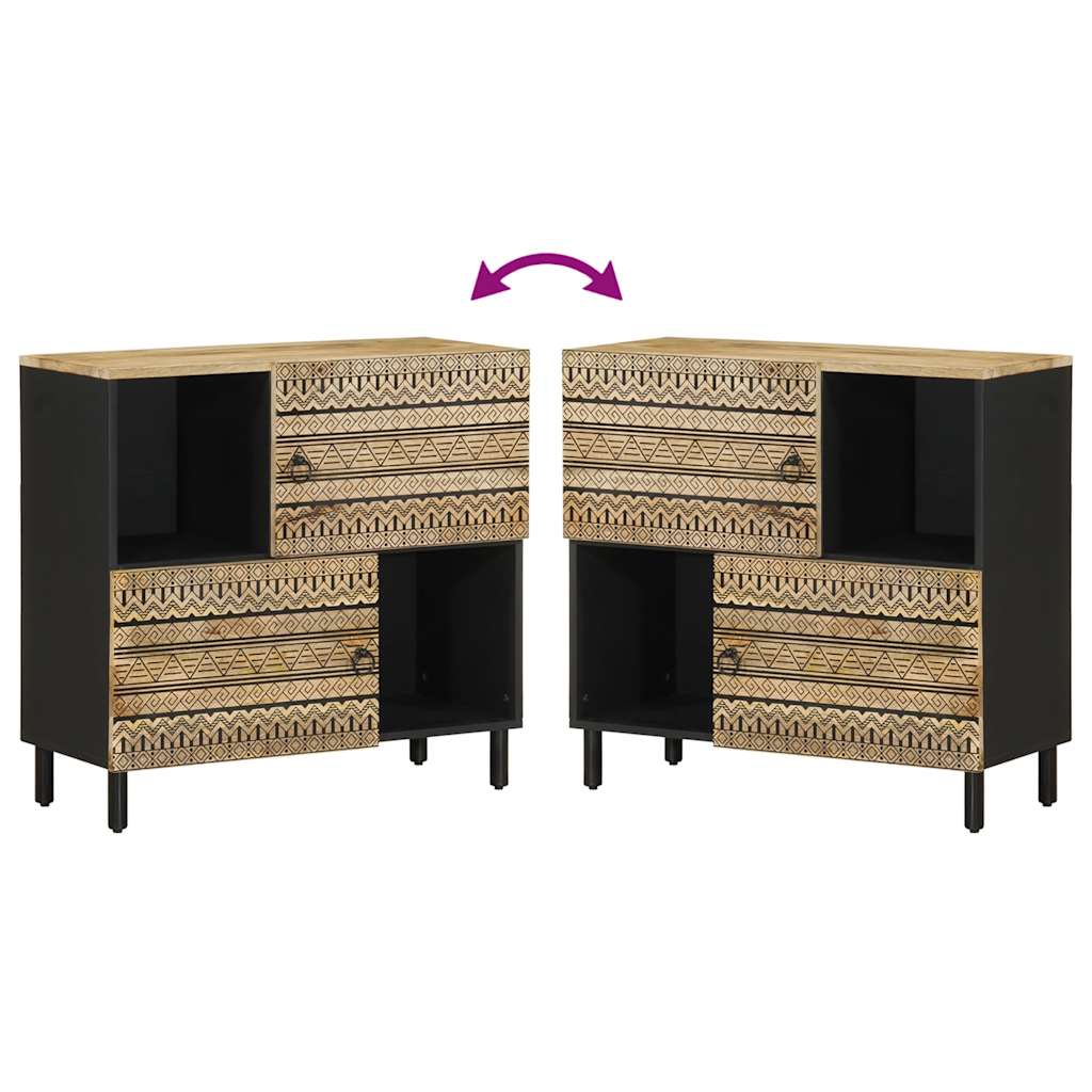 vidaXL Sideboard 80x33.5x75 cm Solid Rough Wood Mango