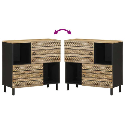 vidaXL Sideboard 80x33.5x75 cm Solid Rough Wood Mango