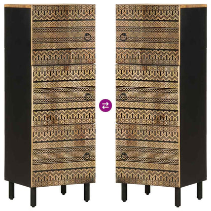 vidaXL Highboard 40x33.5x110 cm Solid Rough Wood Mango