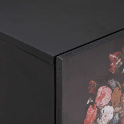 vidaXL Bedside Cabinet with Door 2 pcs Black 40 x 33 x 46 cm