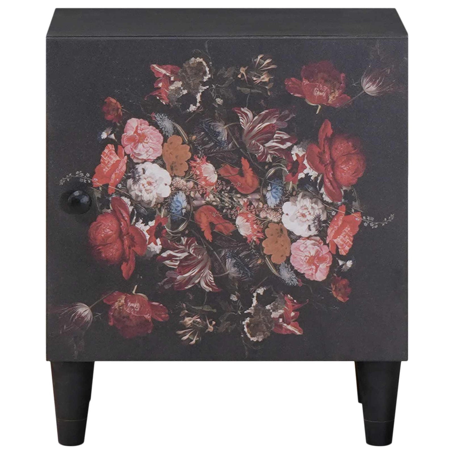vidaXL Bedside Cabinet with Door 2 pcs Black 40 x 33 x 46 cm