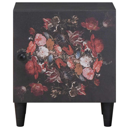 vidaXL Bedside Cabinet with Door 2 pcs Black 40 x 33 x 46 cm