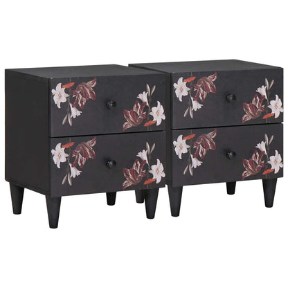 vidaXL Bedside Table 2 pcs Brown 40 x 33.5 x 46 cm Solid Mango Wood