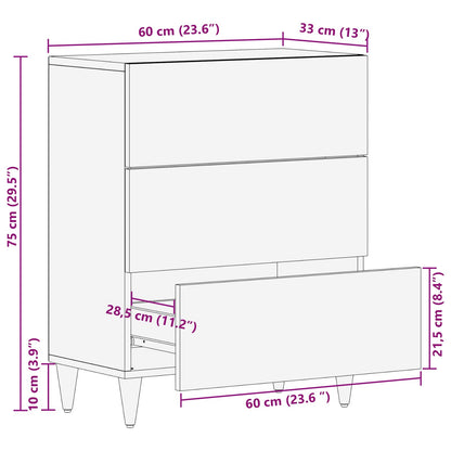 vidaXL Storage Cabinets Multicolour 60 x 33.5 x 75 cm Solid Mango Wood