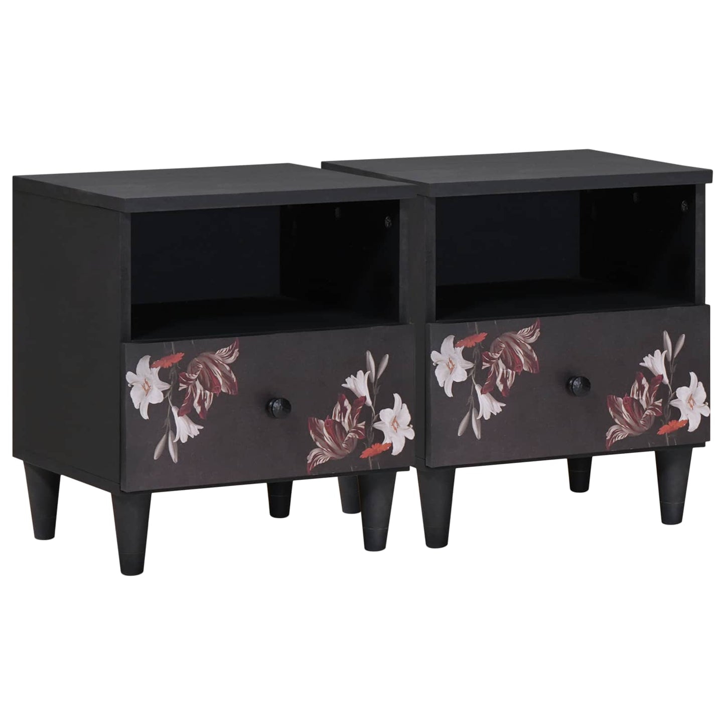 vidaXL Bedside Table 2 pcs Brown 40 x 33 x 46 cm Solid Mango Wood