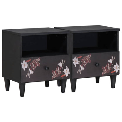 vidaXL Bedside Table 2 pcs Brown 40 x 33 x 46 cm Solid Mango Wood