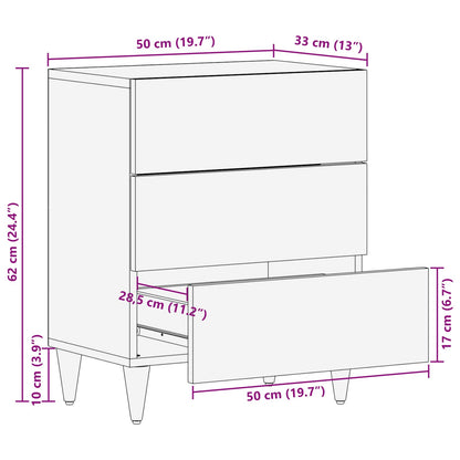 vidaXL Bedside Table Multicolour 50 x 33 x 60 cm Solid Mango Wood