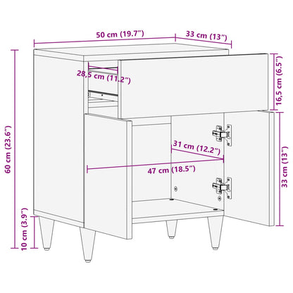 vidaXL Bedside Table Multicolour 50 x 33 x 60 cm Solid Mango Wood