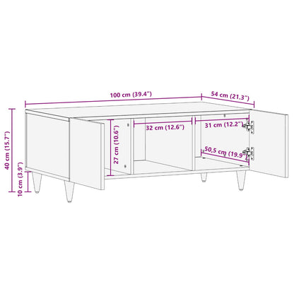 vidaXL Coffee Table Multicolour 100 x 54 x 40 cm Solid Mango Wood