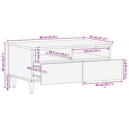 vidaXL Coffee Table Multicolour 80 x 54 x 40 cm Solid Mango Wood