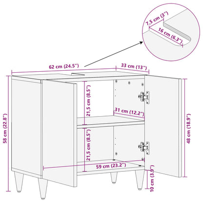vidaXL Sink cabinet Multicolour 62 x 33 x 58 cm Solid Mango Wood