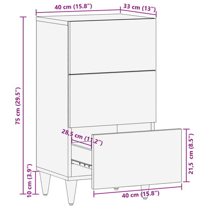 vidaXL Storage Cabinets Multicolour 40 x 33.5 x 75 cm Solid Mango Wood