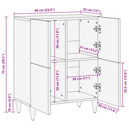 vidaXL Storage Cabinets Multicolour 60 x 33.5 x 75 cm Solid Mango Wood
