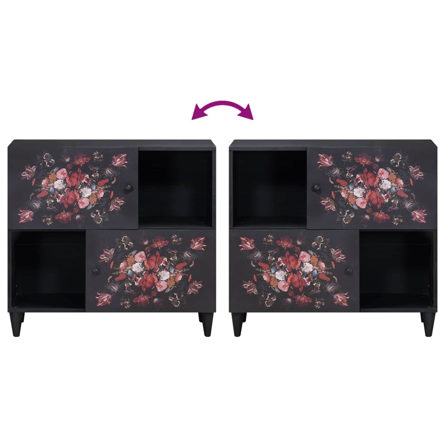 vidaXL Storage Cabinets Multicolour 80 x 33.5 x 75 cm Solid Mango Wood