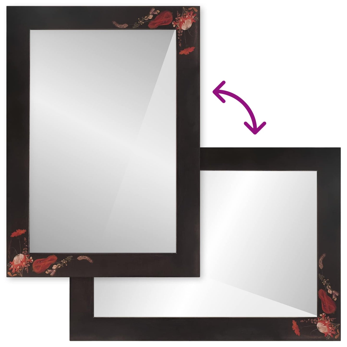 vidaXL Mirror Wall-mounted Multicolour 70 x 50 x 3 cm Glass