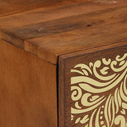 vidaXL Bedside Cabinet with Door 2 pcs Honey Brown 40 x 33 x 46 cm