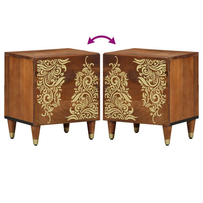 vidaXL Bedside Cabinet with Door 2 pcs Honey Brown 40 x 33 x 46 cm