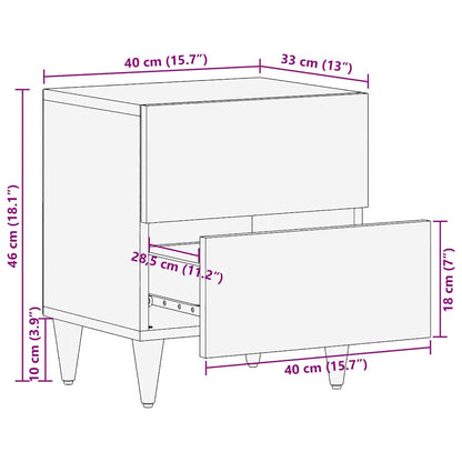 vidaXL Bedside Cabinet Honey Brown 40 x 33 x 46 cm Solid Mango Wood