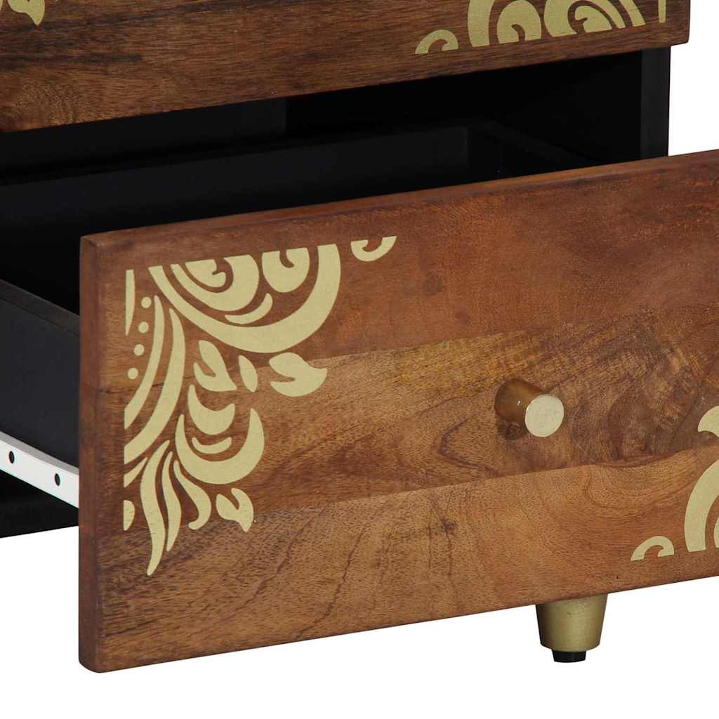 vidaXL Bedside Cabinet with Drawer 2 pcs Honey Brown 40 x 33 x 46 cm