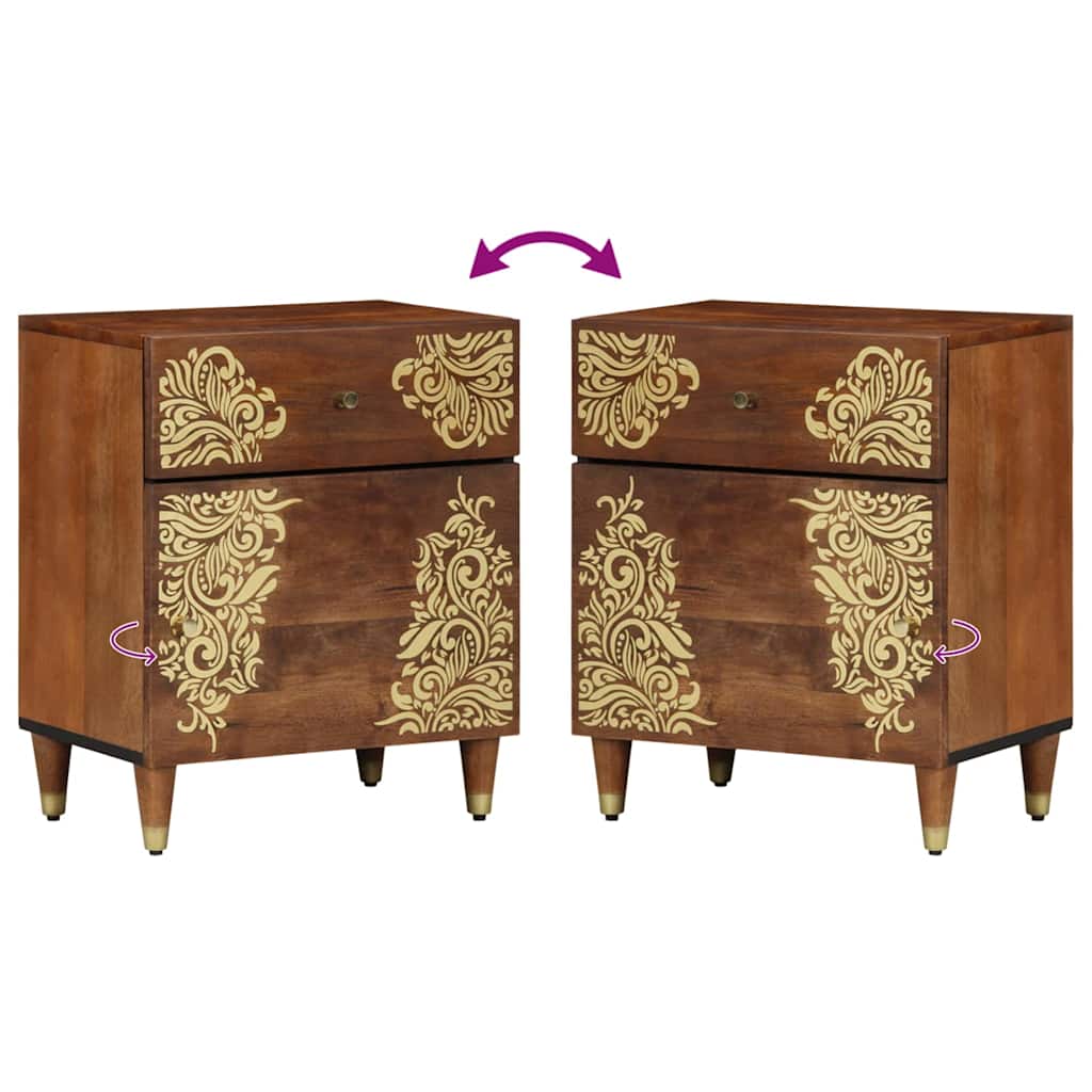 vidaXL Bedside Cabinet with Door Honey Brown 50 x 33 x 60 cm