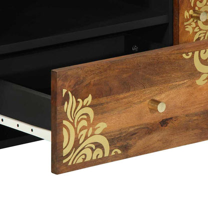 vidaXL TV Cabinet Honey Brown 105 x 33 x 46 cm Solid Mango Wood