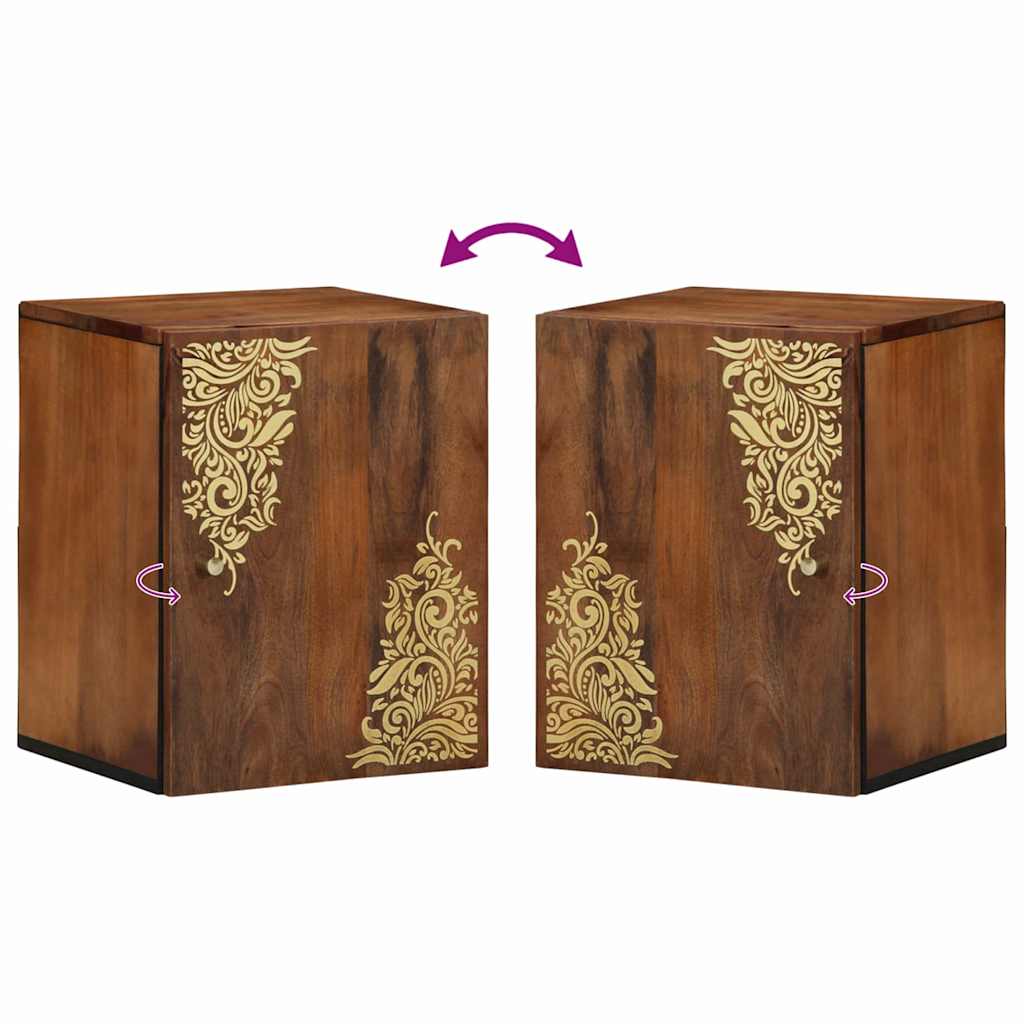 vidaXL Wall Cabinet Honey Brown 38 x 33 x 48 cm Solid Mango Wood