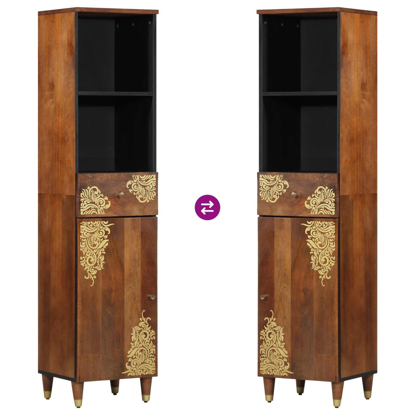 vidaXL Bathroom Cabinet Honey brown 38 x 33 x 160 cm Solid Mango Wood