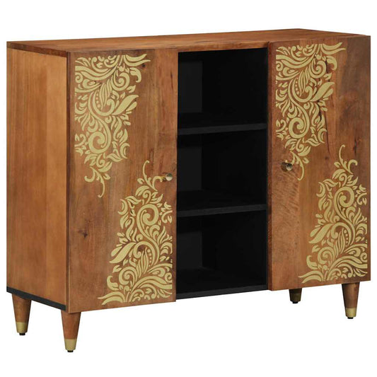 vidaXL Sideboard with Shelf Brown 90 x 33 x 75 cm Solid Mango Wood