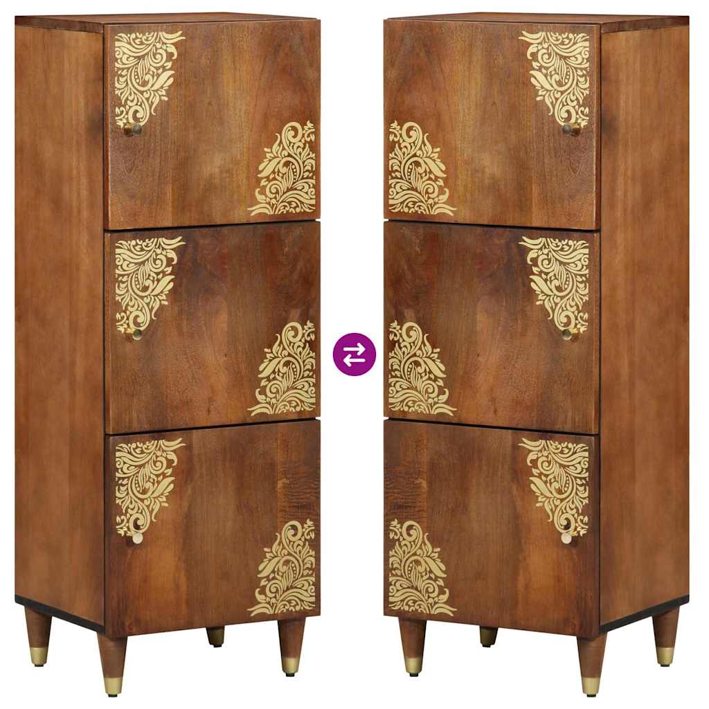 vidaXL Highboard with Shelf Brown 40 x 33 x 110 cm Solid Mango Wood