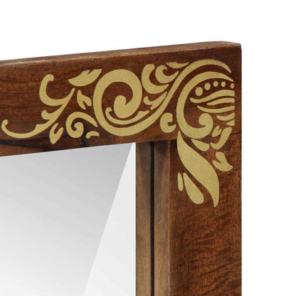vidaXL Bathroom Mirror with Mirror Honey Brown 70 x 50 x 2.5 cm