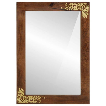 vidaXL Bathroom Mirror with Mirror Honey Brown 70 x 50 x 2.5 cm