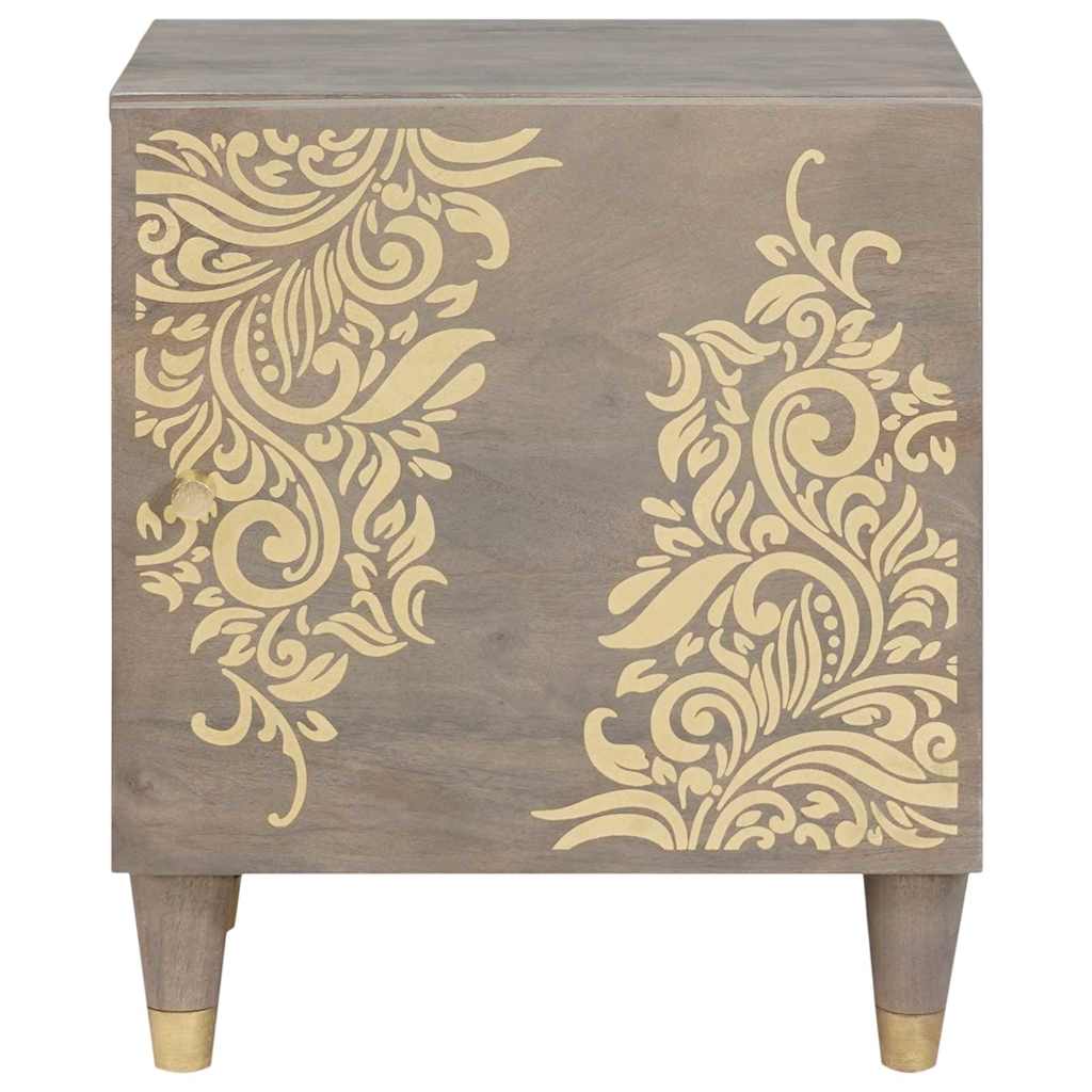 vidaXL Bedside Cabinet with Door Grey 40 x 33 x 46 cm Solid Mango Wood