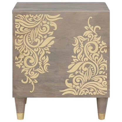 vidaXL Bedside Cabinet with Door Grey 40 x 33 x 46 cm Solid Mango Wood