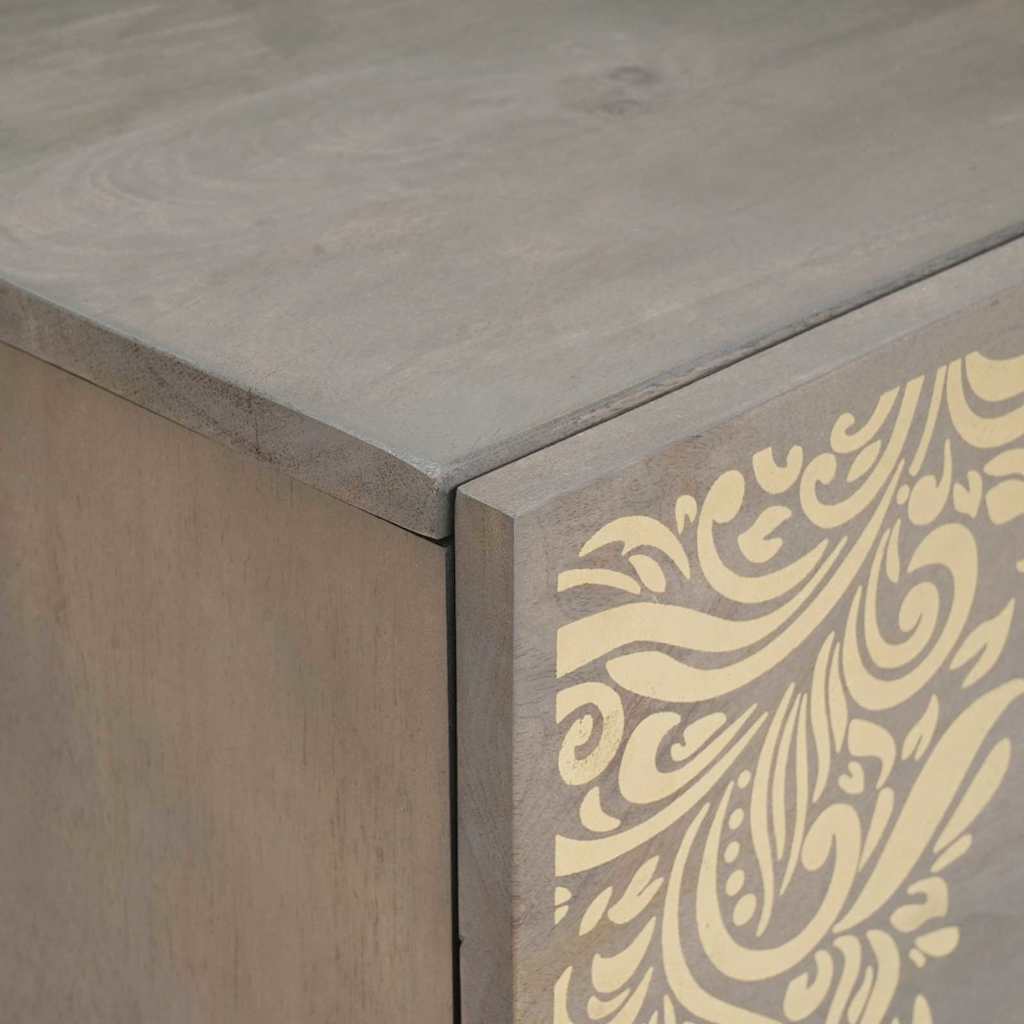 vidaXL Bedside Cabinet with Door 2 pcs Grey 40 x 33 x 46 cm