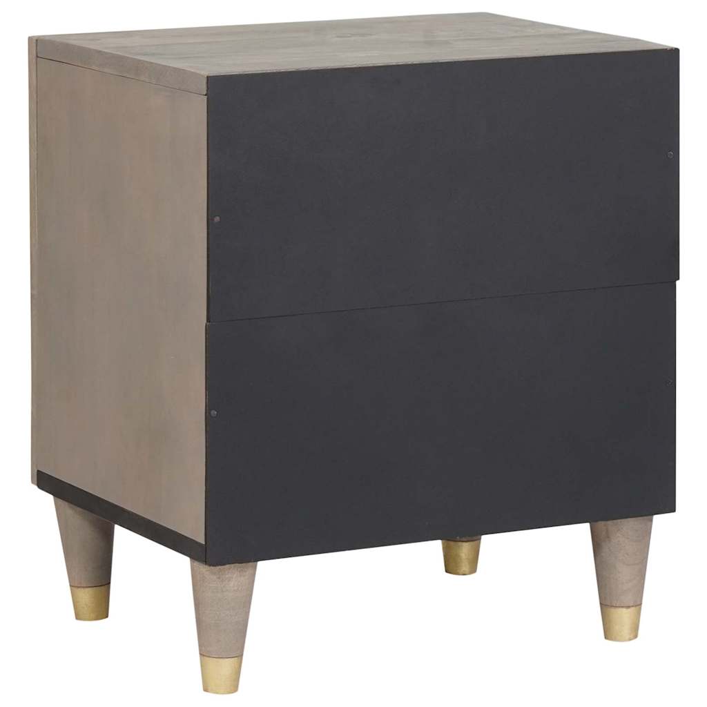 vidaXL Bedside Cabinet with Door 2 pcs Grey 40 x 33 x 46 cm