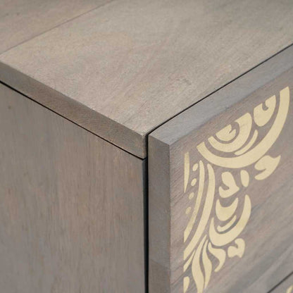 vidaXL Bedside Cabinet Grey 40 x 33 x 46 cm Solid Mango Wood