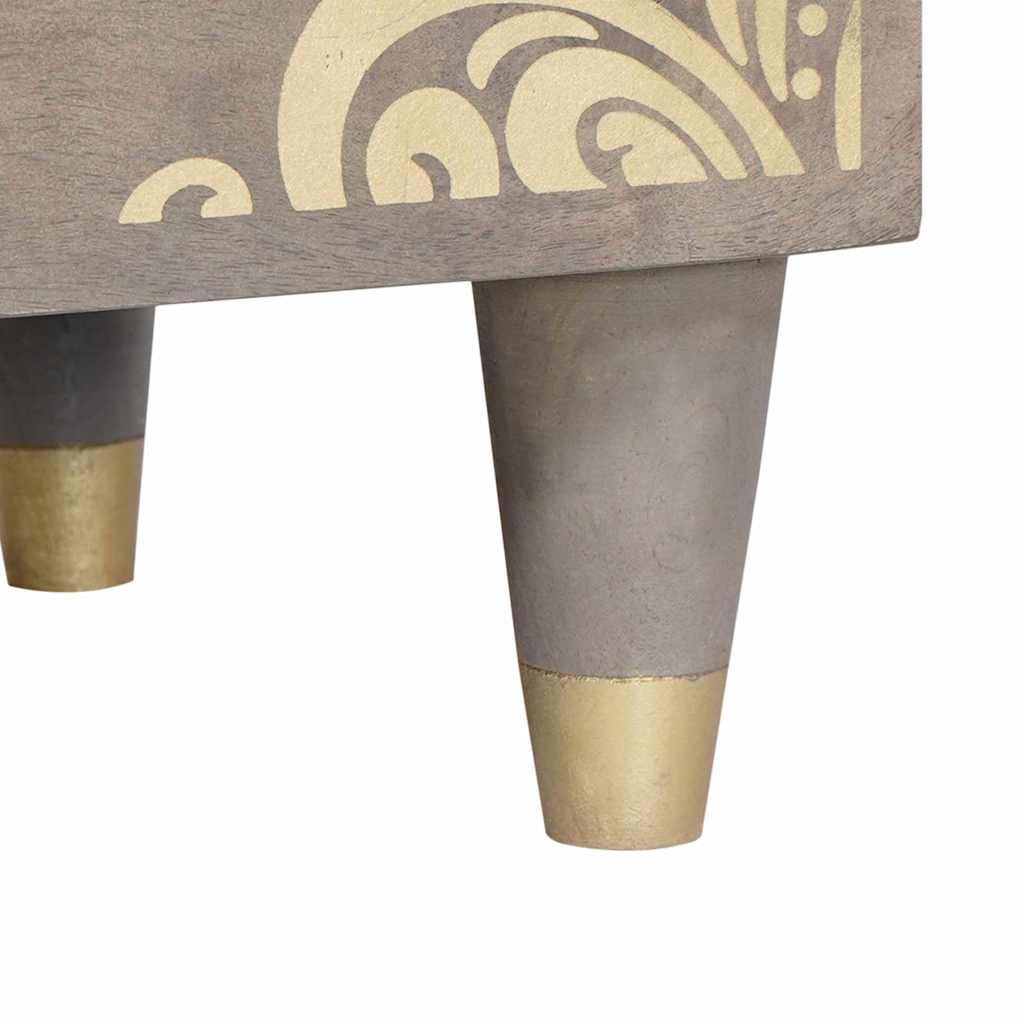 vidaXL Bedside Cabinet Grey 40 x 33 x 46 cm Solid Mango Wood