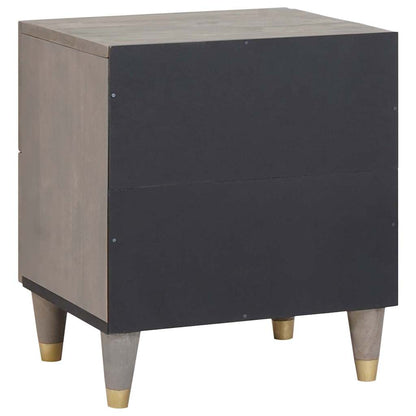 vidaXL Bedside Cabinet 2 pcs Grey 40 x 33 x 46 cm Solid Mango Wood