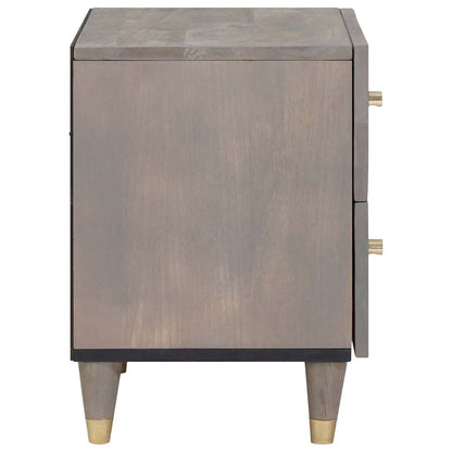 vidaXL Bedside Cabinet 2 pcs Grey 40 x 33 x 46 cm Solid Mango Wood