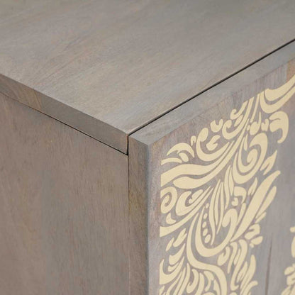 vidaXL TV Cabinet with Shelf Grey 105 x 33 x 46 cm Solid Mango Wood