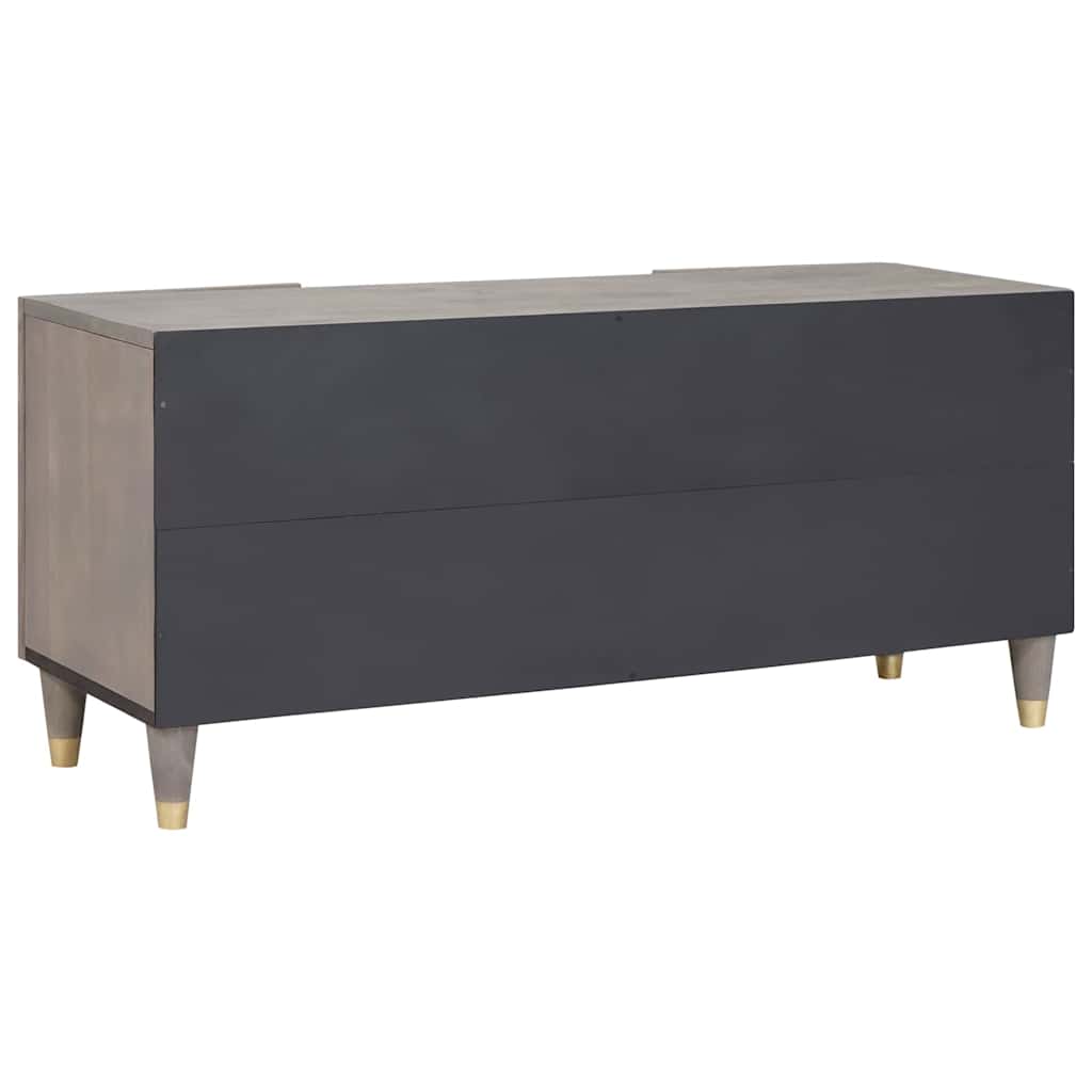vidaXL TV Cabinet with Shelf Grey 105 x 33 x 46 cm Solid Mango Wood