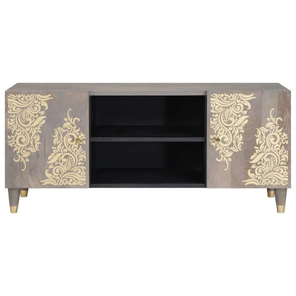 vidaXL TV Cabinet with Shelf Grey 105 x 33 x 46 cm Solid Mango Wood