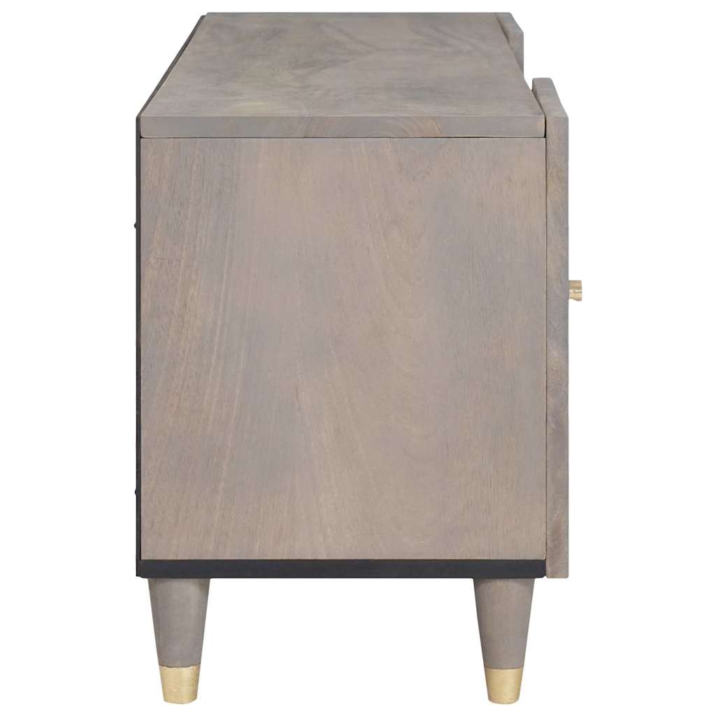 vidaXL TV Cabinet with Shelf Grey 105 x 33 x 46 cm Solid Mango Wood