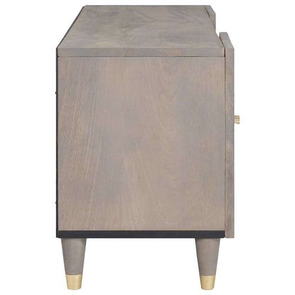 vidaXL TV Cabinet with Shelf Grey 105 x 33 x 46 cm Solid Mango Wood