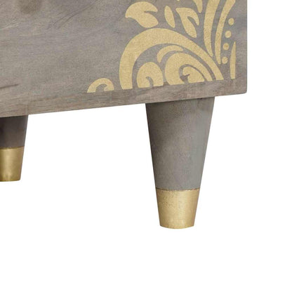 vidaXL TV Cabinet with Drawer Grey 70 x 33 x 46 cm Solid Mango Wood
