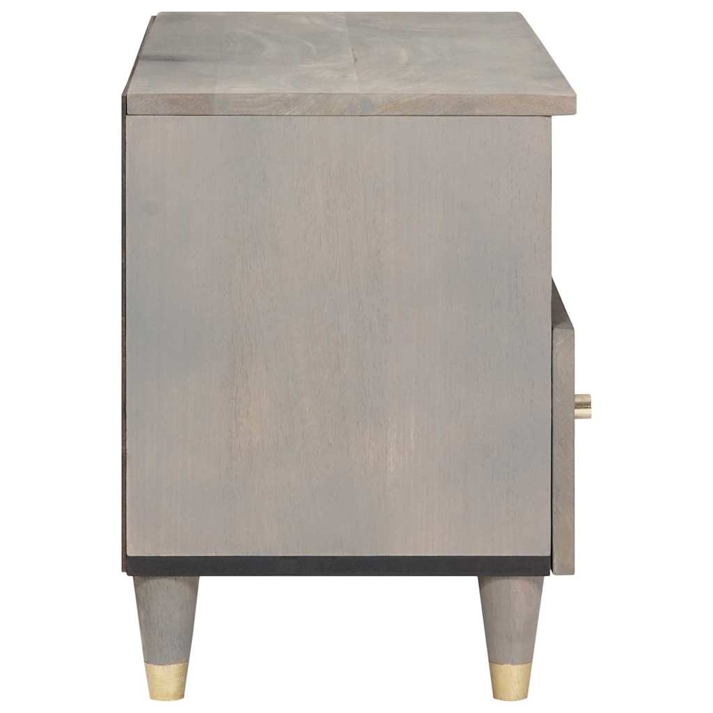 vidaXL TV Cabinet with Drawer Grey 70 x 33 x 46 cm Solid Mango Wood