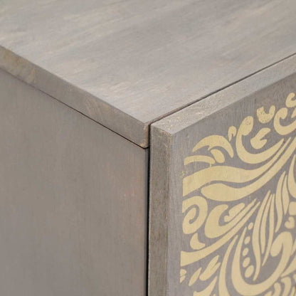 vidaXL Sideboard Grey and Gold 60 x 33 x 75 cm Solid Mango Wood