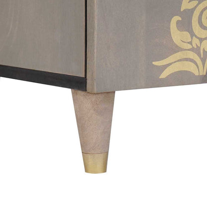 vidaXL Sideboard Grey and Gold 60 x 33 x 75 cm Solid Mango Wood