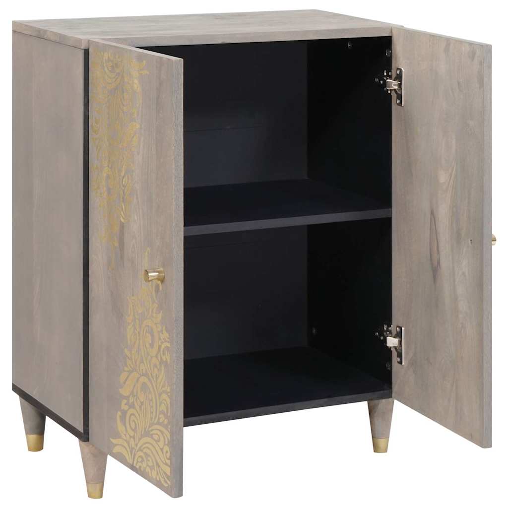 vidaXL Sideboard Grey and Gold 60 x 33 x 75 cm Solid Mango Wood